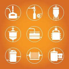 Seamless background with beer brewing process