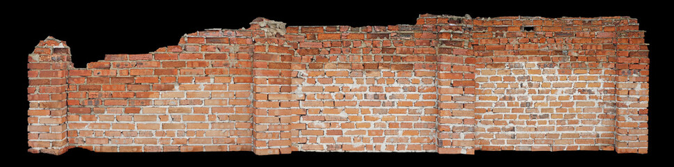 Dilapidated brick wall or fence