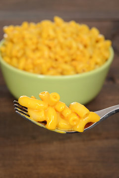 Macaroni And Cheese On A Fork