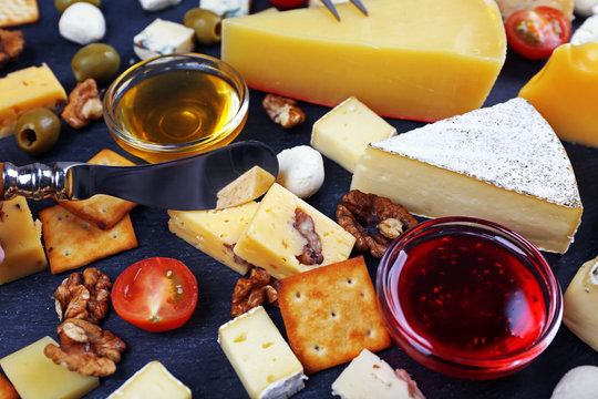 Cheese for tasting, top view