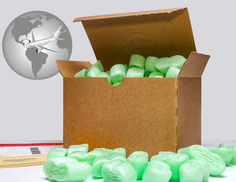 Pakettransport rund um die Welt