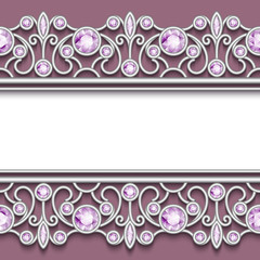 Vintage frame with jewelry silver borders