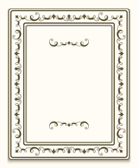 Rectangle ornamental frame, certificate template