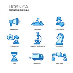 Office, business modern thin line design icons and pictograms