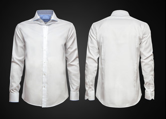 Luxury shirt on dark background. Businessman clothes