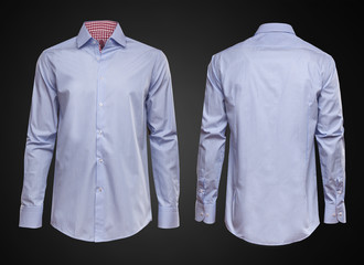 Luxury shirt on dark background. Businessman clothes