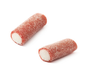 Red and white licorice candy