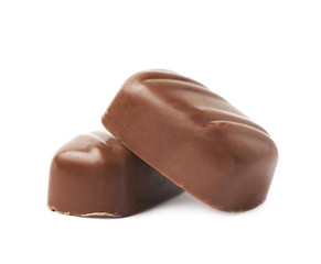 Small chocolate candy bar isolated