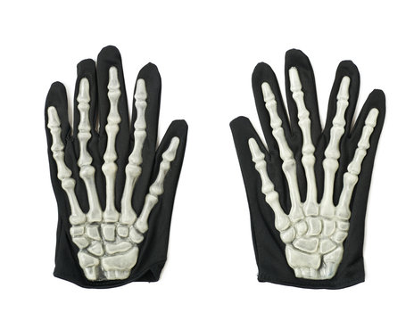 Skeleton hand glove isolated