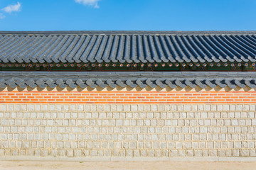 Beautiful Architecture in Gyeongbokgung Palace at Seoul city