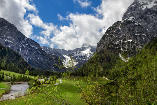 Spring Mountain Alpine Landscape, Austria, Tyrol