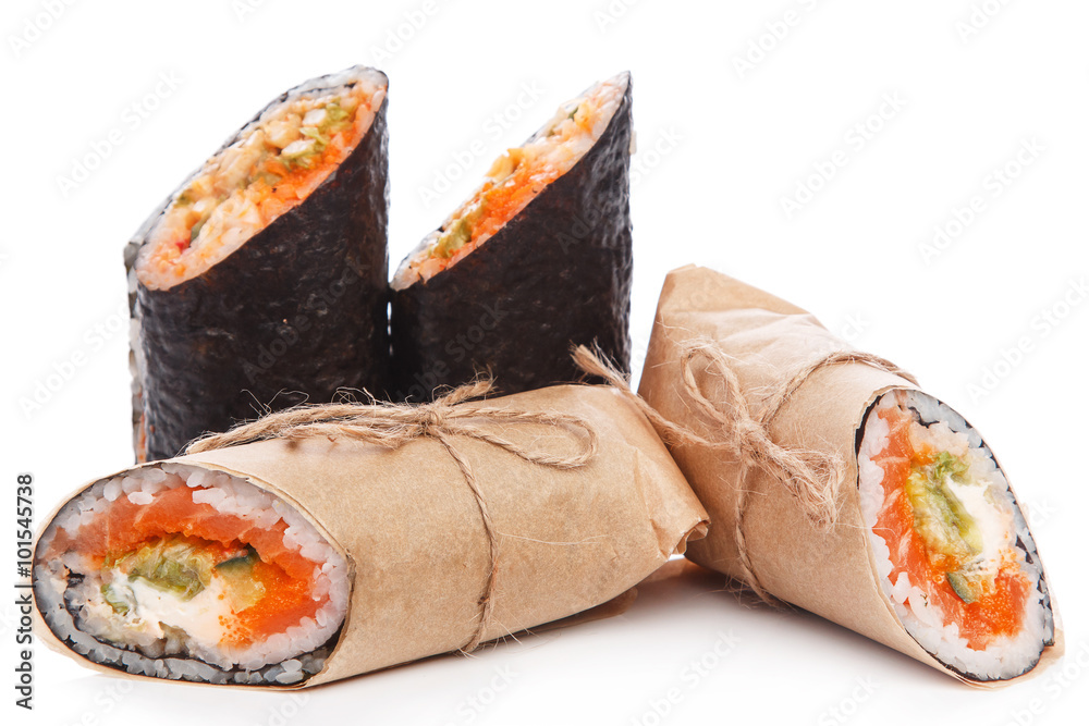 Poster sushi burrito - new trendy food concept