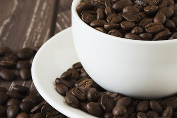 coffee beans in a cup