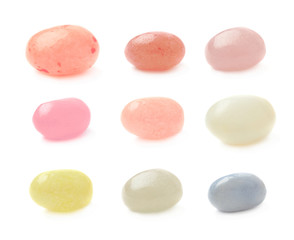 Single jelly bean candy isolated