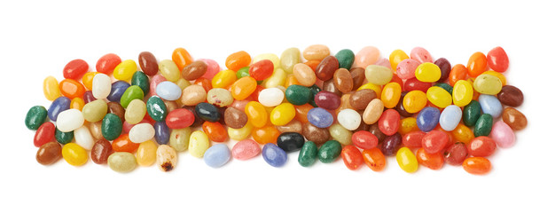 Fototapeta na wymiar Line made of jelly beans isolated