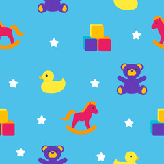 Seamless pattern with children's toys