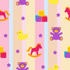 Seamless pattern with children's toys