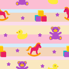 Seamless pattern with children's toys