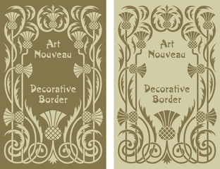 Art Nouveau decorative floral border design