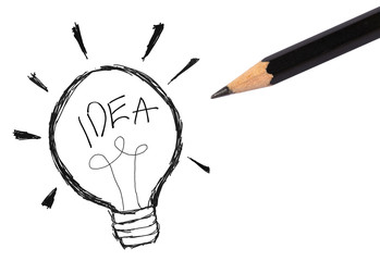 light bulb icon with concept of idea sketch