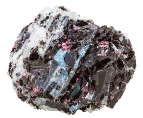 gneiss rock with various crystals mineral stone