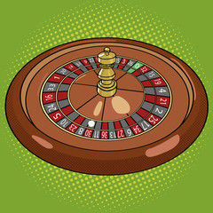 Roulette in casino pop art style vector