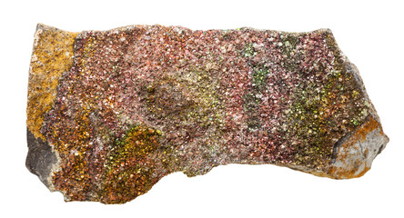 rainbow (iridescent) pyrite mineral stone isolated