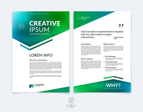 Business brochure, flyer and cover design layout template with b