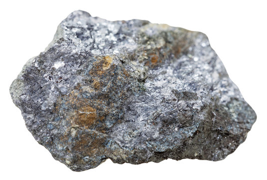 galena mineral stone with chalcopyrite crystals
