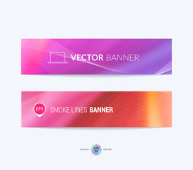Website header or banner set with blurred background. Vector ill