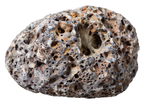 pebble from gray pumice natural volcanic stone