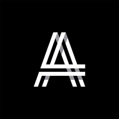 Capital letter A. Overlapping with shadows logo, monogram trendy design. 