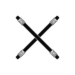 Wooden sword bokken black simple icon
