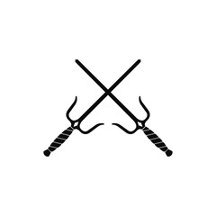 Sai weapon black simple icon