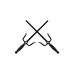 Sai weapon black simple icon