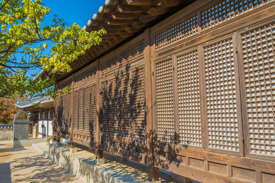 Beautiful Architecture in Namsangol Hanok Village at Seoul Korea