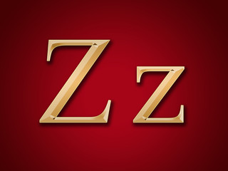 Gold letter "Z" on a red background