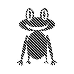 Frog sign on white background. Vector illustration.