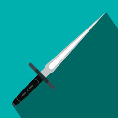 Wakizashi weapon flat icon 