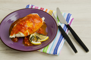 Calamari, stuffed mushrooms