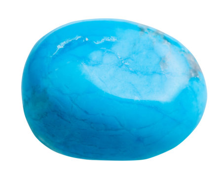 tumbled turkvenit (blue howlite) gem stone isolated