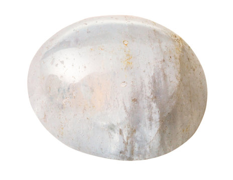 tumbled White Agate gem stone isolated