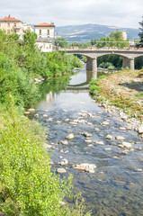 Fototapeta na wymiar Porretta Terme - Reno river bridge