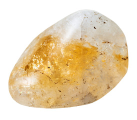 tumbled citrine quartz semiprecious gem isolated