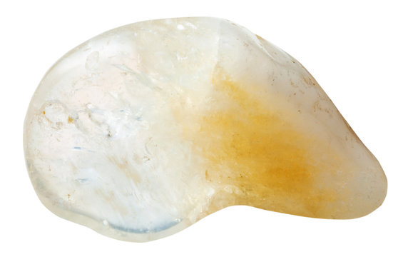 tumbled citrine semi-precious stone isolated