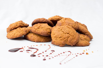 molasse cookies on a white background 