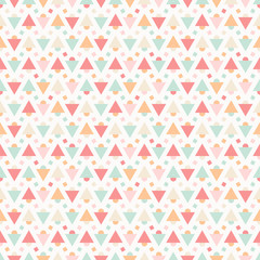 Geometric abstract pastel seamless pattern on white background