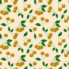 Seamless pattern with cherries