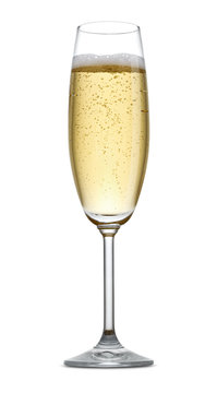 Naklejka A glass of champagne isolated on a white background