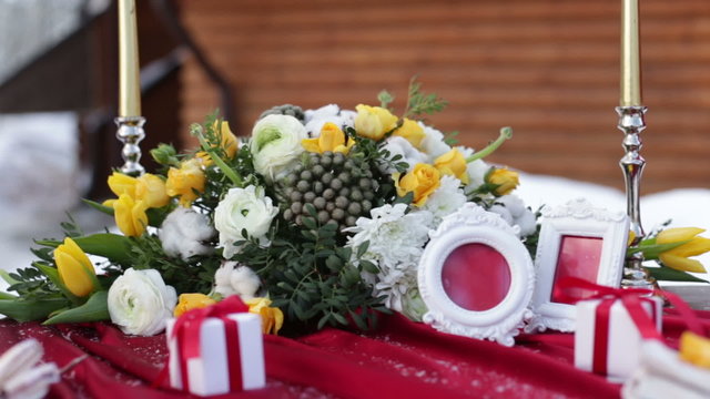 Wedding decoration of table